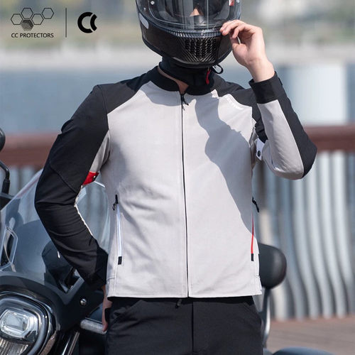 CC摩托车骑行服轻风夏季网眼机车服男透气防摔女护甲衣CE2级休闲 - 图0