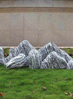 仿真雪浪石切片组合庭院假山造景石户外商场橱窗酒店展厅装饰摆件