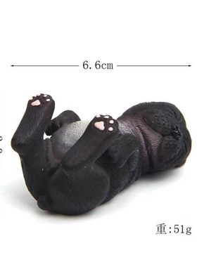 手办躺斗牛犬系列模型磁力公仔