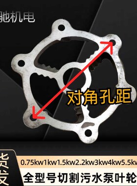 切割式污水泵叶轮刀盘0.75/1.1/1.5/2.2/3/4//7.5kw切割泵配件