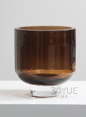 北欧风样板间民宿客厅电视柜背景墙高脚创意琉璃玻璃花瓶大号摆件