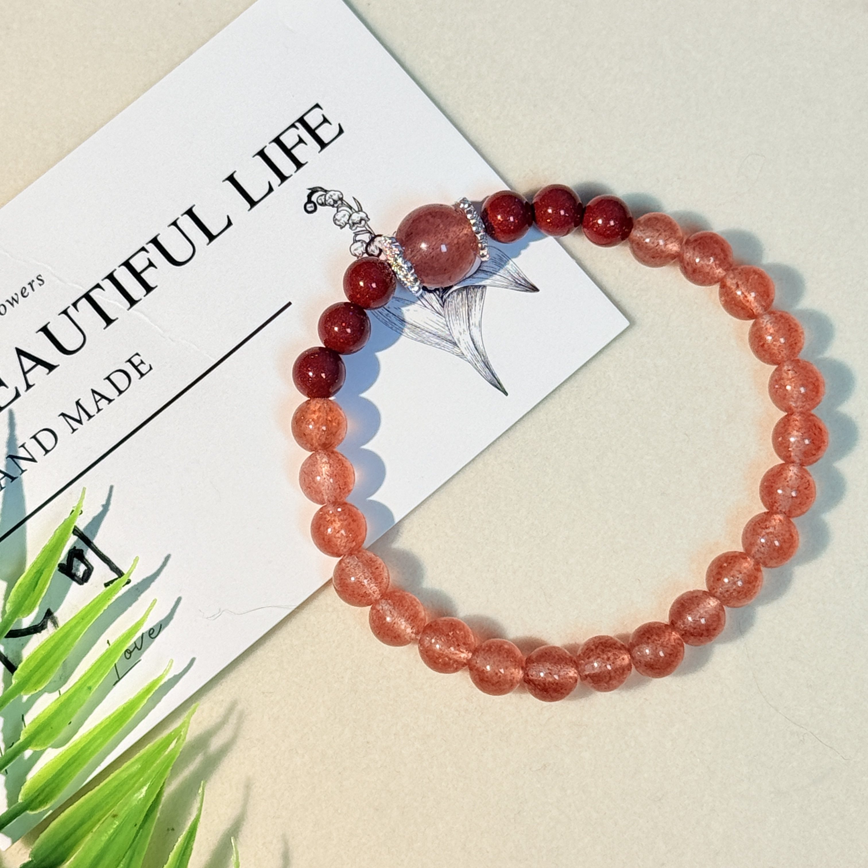 天然草莓晶朱砂招财好运旺桃花人缘女单圈手串手链送女友闺蜜礼物,淘宝优惠券,粉丝福利购,淘宝优惠卷