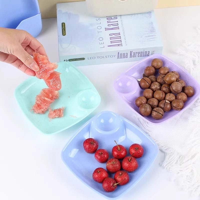 「次日达」24新款吐骨碟带蘸酱饺子盘家用餐桌骨头残渣收纳盘客厅,淘宝优惠券,粉丝福利购,淘宝优惠卷