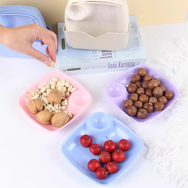 「次日达」24新款吐骨碟带蘸酱饺子盘家用餐桌骨头残渣收纳盘客厅,淘宝优惠券,粉丝福利购,淘宝优惠卷