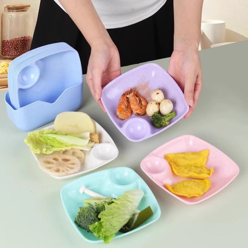 「次日达」24新款吐骨碟带蘸酱饺子盘家用餐桌骨头残渣收纳盘客厅,淘宝优惠券,粉丝福利购,淘宝优惠卷