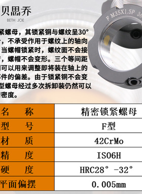 F型牙腹精密锁紧螺母 SWT/F-M8/10/12/14/16/30/40/50/70*1.5螺母