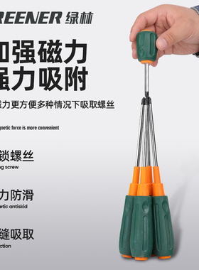 绿林螺丝刀套装家用多功能敲击穿心起子工业级十字一字梅花螺丝批