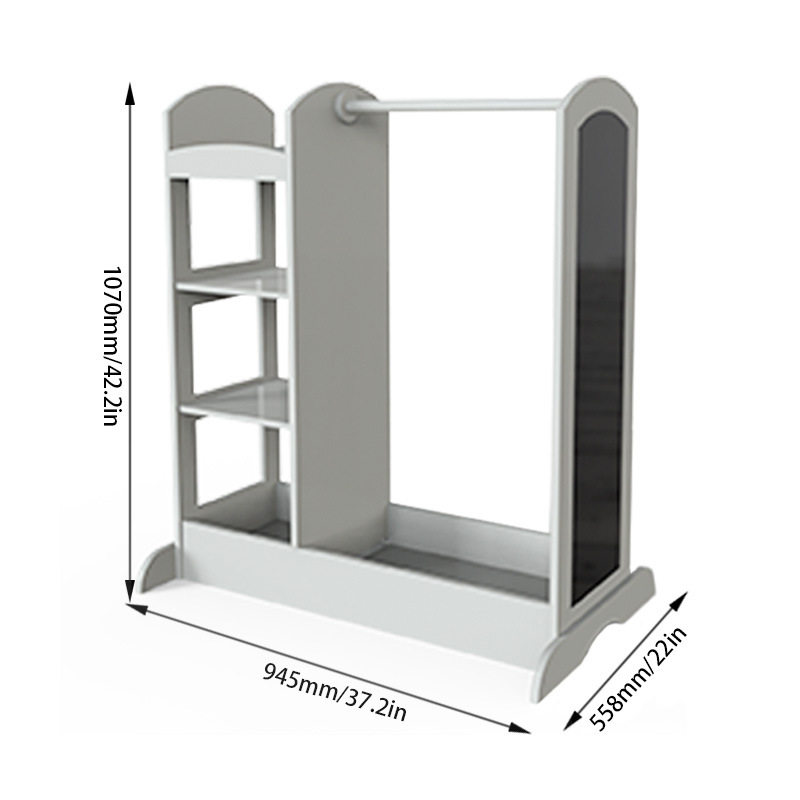 新款木制儿童过家家晾衣架置物架穿衣镜打扮量身款幼儿园活动角,淘宝优惠券,粉丝福利购,淘宝优惠卷