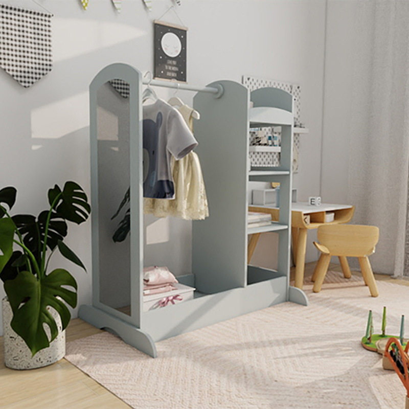 新款木制儿童过家家晾衣架置物架穿衣镜打扮量身款幼儿园活动角,淘宝优惠券,粉丝福利购,淘宝优惠卷
