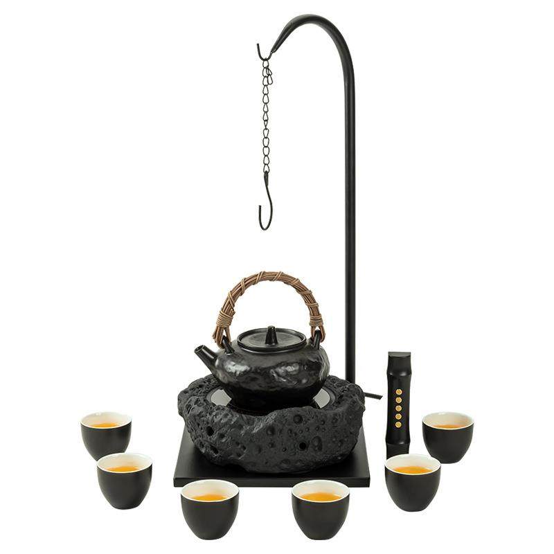 围炉煮茶家用遥控电陶炉煮水煮茶炉小型室内复古居家简约煮茶套装,淘宝优惠券,粉丝福利购,淘宝优惠卷