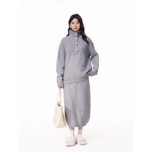 君心孕妇套装秋冬新款高领翻边上衣保暖舒适藏肉显瘦孕妇装