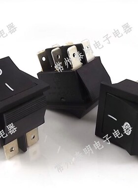 SOKEN翘板船型开关RK1-01黑色2路6脚2档电源按键跷板船形开关16A