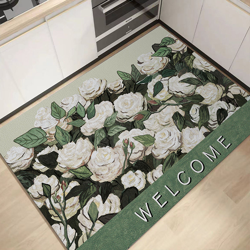 Kitchen floor mats are oil-proof, non-slip and waterproof, household carpets, entry door mats, no-wash, wipeable and stain-resistant pvc mats