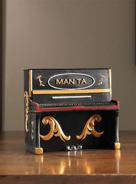 复古怀旧工艺品客厅房间书柜钢琴小摆件酒柜装饰品办公室家居摆设