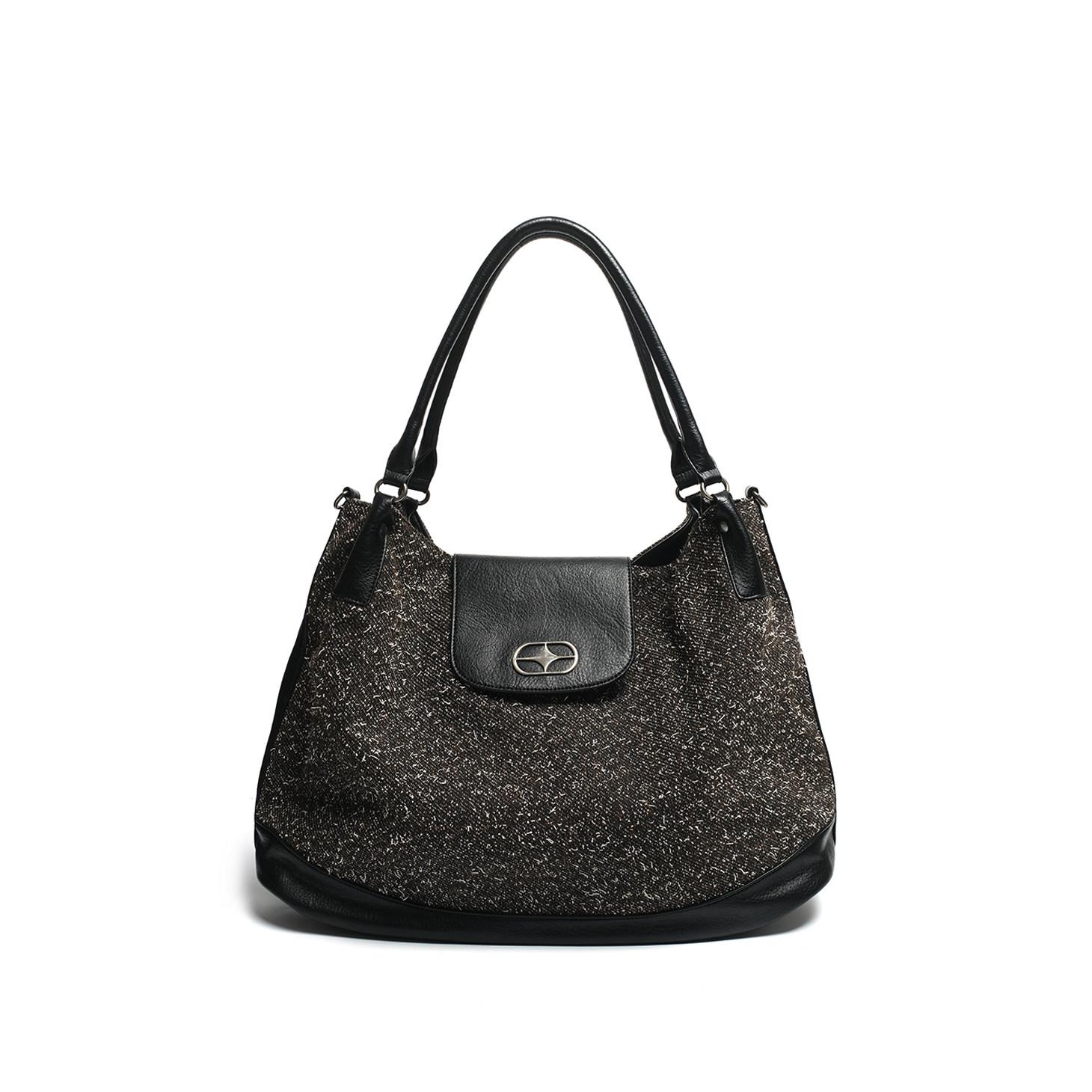 MANEGNWA肌理面料拼接头层牛皮 真皮大容量斜跨手提包,淘宝优惠券,粉丝福利购,淘宝优惠卷