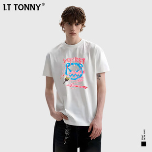 潮牌ITTONNY正品爱心印花短袖男女同款T恤