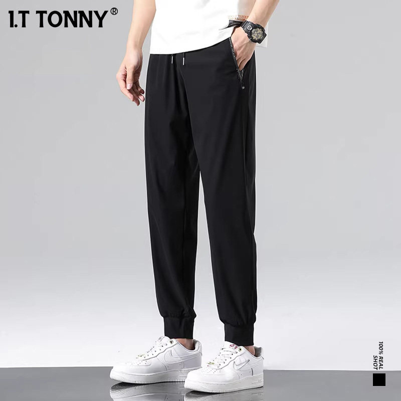 潮牌I.T TONNY上新冰丝速干休闲裤男士薄款直筒长裤凉感运动裤XL