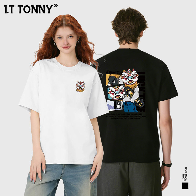 潮牌I.T TONNY官方春夏新款印花短袖T恤男女宽松休闲情侣款TH