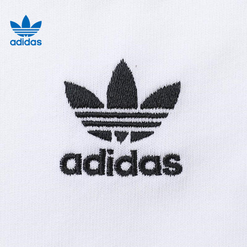 adidas阿迪达斯三叶草女子三条纹半袖夏女露脐运动短袖T恤JC8704 - 图1