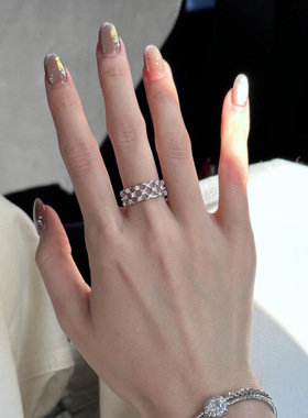 同款满天繁星镂空网状蕾丝戒指