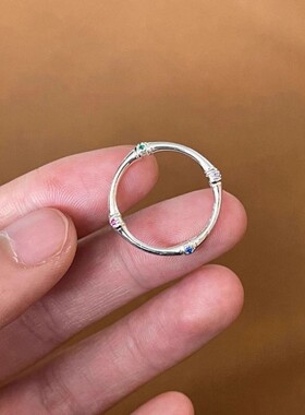 锆石竹节戒指小众独特设计感高级