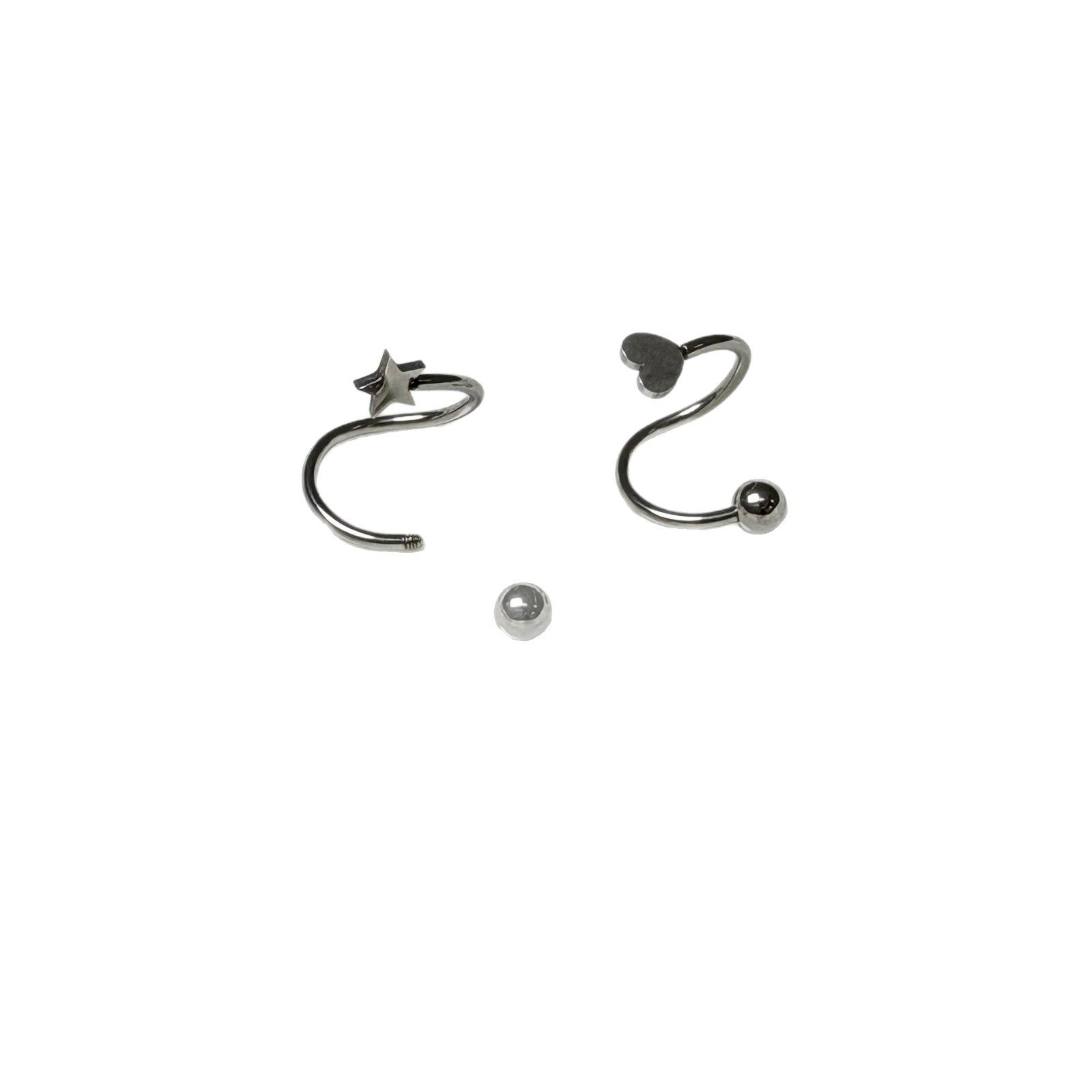 五角星爱心型唇环钢钛外螺纹星星桃心耳骨钉环唇钉辣妹穿刺,淘宝优惠券,粉丝福利购,淘宝优惠卷