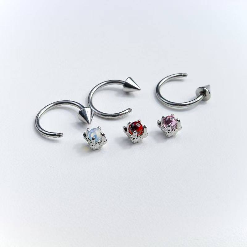 龙爪唇环马蹄环尖锥鼻环设计感小众唇钉耳骨钉甜美钛钢穿刺饰品,淘宝优惠券,粉丝福利购,淘宝优惠卷