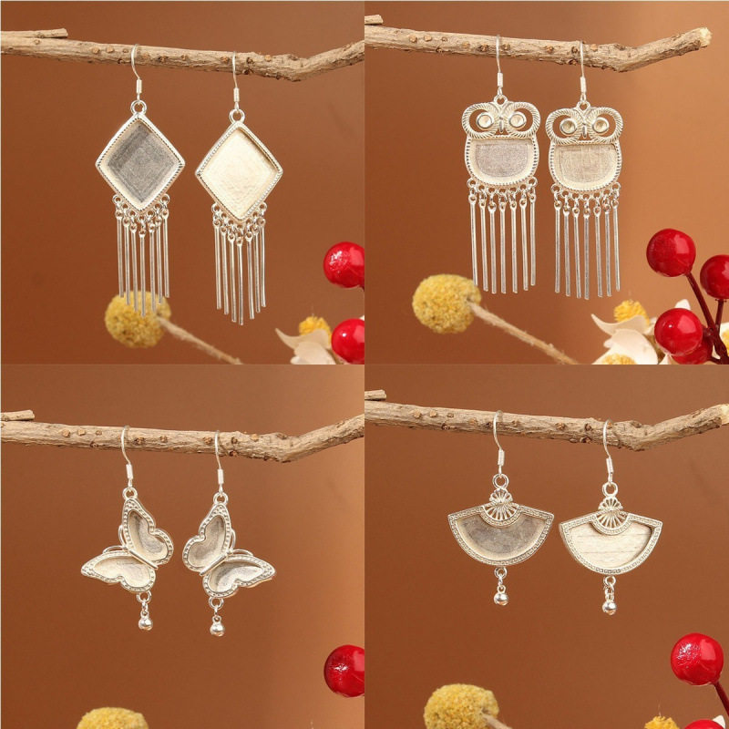 少数民族风手工苗银耳环配件底托空托镶修片多款流苏耳饰,淘宝优惠券,粉丝福利购,淘宝优惠卷