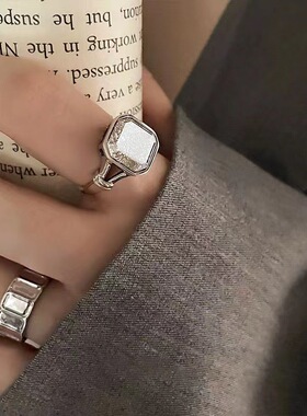 冰晶方形锆石戒指2026新款复古可