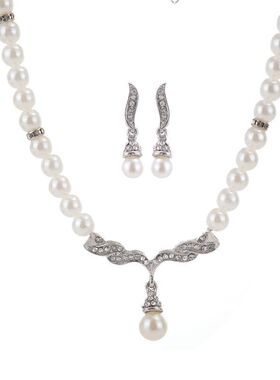 韩版天使之翼珍珠项链新娘配饰