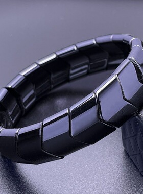 太赫兹磁石黑胆石能量手链钛钢30