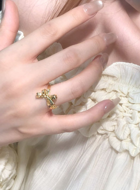 新中式浪漫缎带结戒指女个性百搭