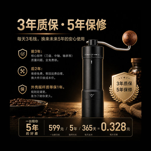 lipoo璃铺萃豆师手摇磨豆机便携手冲意式咖啡豆粉研磨机手动现磨 - 图0