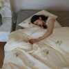 Autumn and winter light luxury and soft 100S pure cotton brushed four-piece set thickened and warm cotton bedding sheets and quilt covers