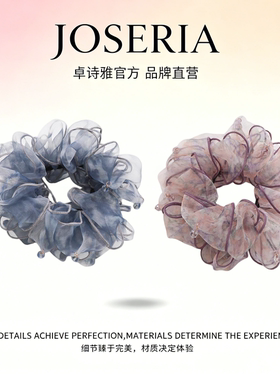 卓诗雅法式碎花网纱大肠发圈