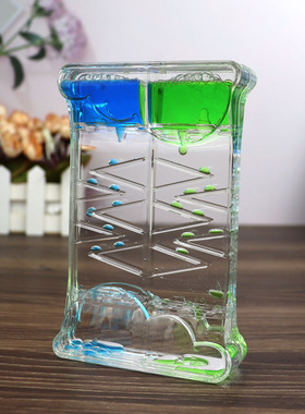 双色水滴油漏计时器 创意沙漏减压玩具卡通塑料摆件