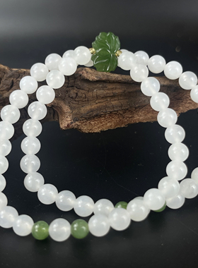 若禧珠宝天然和田玉双圈手串