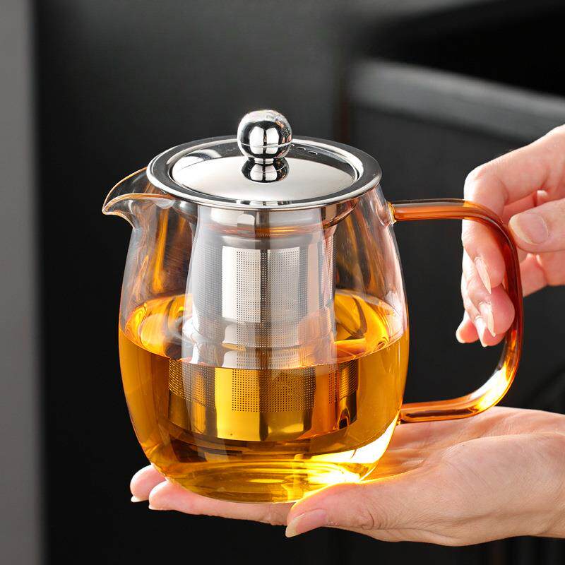 Thickened glass teapot, tea water separation teacup, high temperature resistant tea set, household kettle, single pot teapot