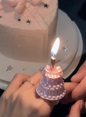 蛋糕戒指3D打印创意生日装饰手工丝绸感饰品精致款高端送女友礼物