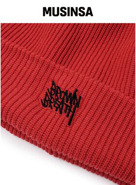 BROWNBREATH TAG BEANIE - 红色 MUSINSA韩国官网直邮进口
