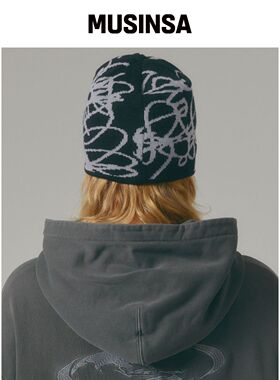 LMC FLOWER UNCUFFED BEANIE 黑色 MUSINSA韩国官网直邮进口