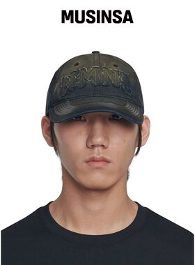 NOMANUAL NMNL 拼接棒球帽 - 水洗黑色 MUSINSA韩国官网直邮进口