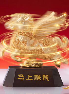 朱桌马上赚钱仁铜马上赚炳钱花丝马摆件书礼办公室装饰吉祥工艺品