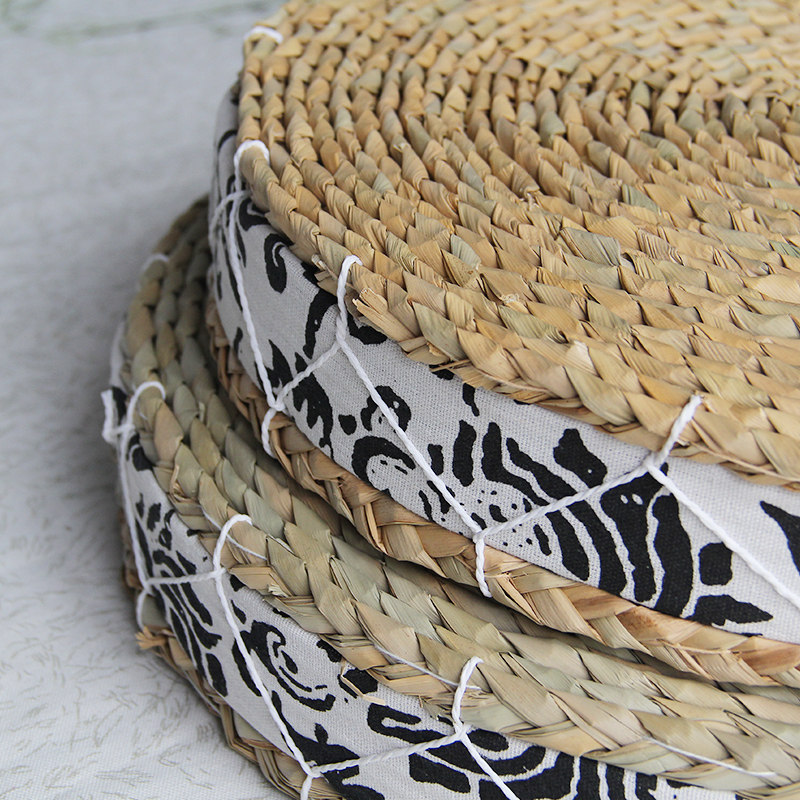 Straw futon thickened tatami chair cushion balcony bay window pastoral round yoga tea ceremony meditation mat meditation mat