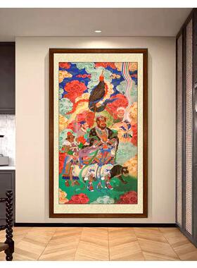 明版赵公明元帅ODU挂画画武财神画画像玄坛真招财进宝风画画画画
