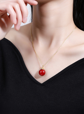 NOVES鸿运灵蛇朱砂吊坠项链纯银