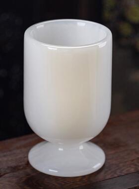 石诚记天然石材酒杯礼盒 白玉主人杯组 中式风格高档玉石摆件
