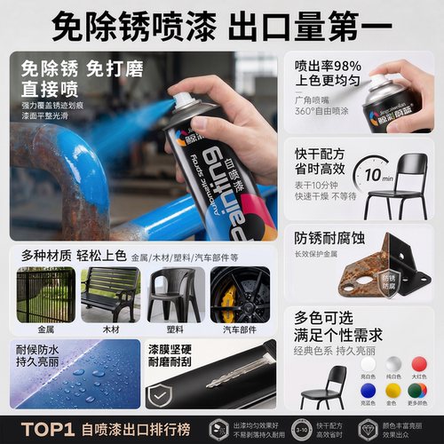 哑光黑自喷漆黑色磨砂黑漆专用油漆汽车防锈金属漆防腐自动手喷漆 - 图0