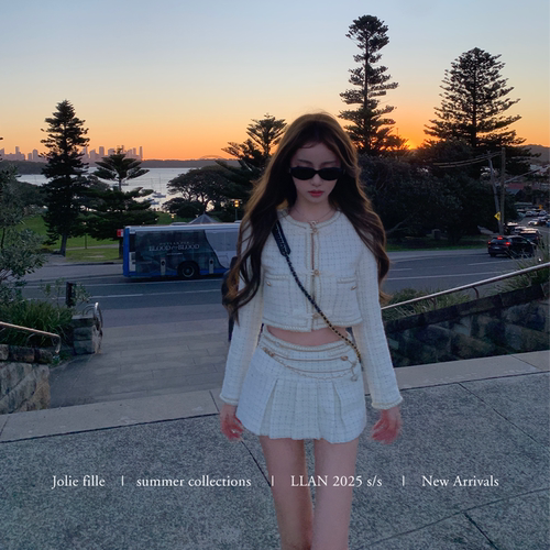 你的懒懒llan【Kylie Jenner秀场】甜美中式小香外套+半裙套装女 - 图3