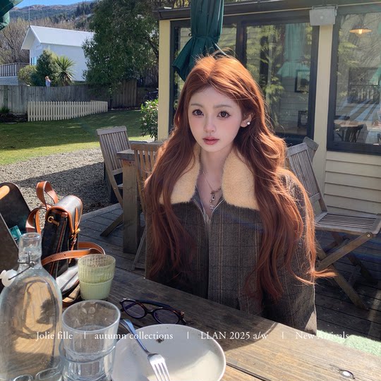 你的懒懒llan【高智少女感】软糯亲肤衬衫领假两件拼接针织连衣裙